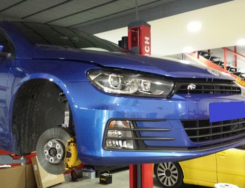 Adaptación pinzas Porsche en Scirocco